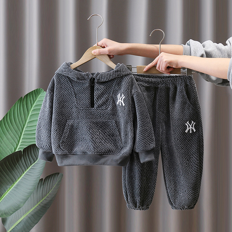 7109 Traje de primavera y otoño para niños 2025 nueva ropa deportiva para niños pequeños y medianos suéter de primavera para niños pantalones de dos piezas de moda