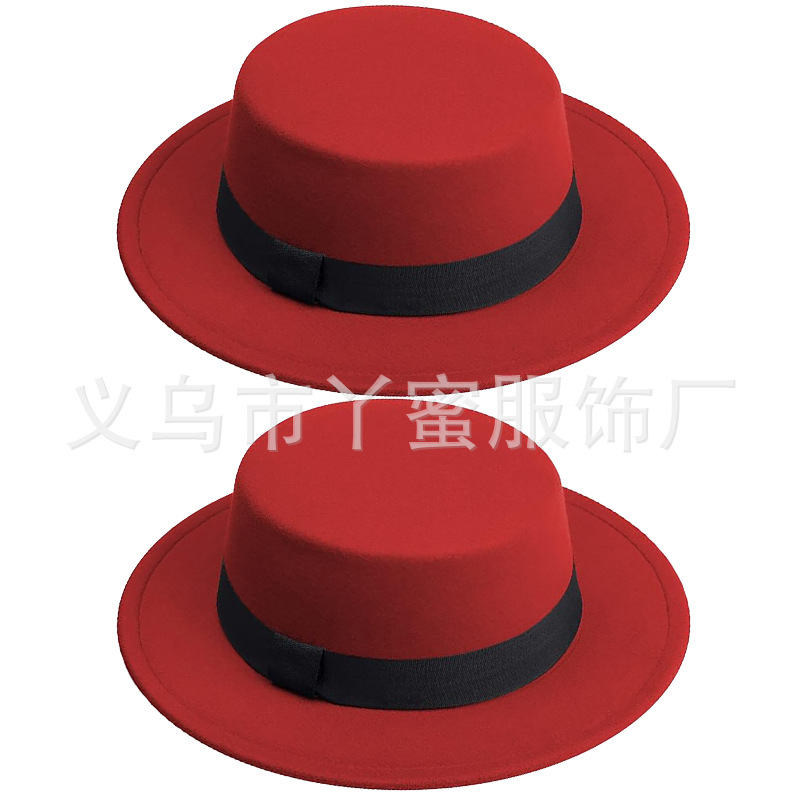 Juego de 2 piezas de lana plana roja