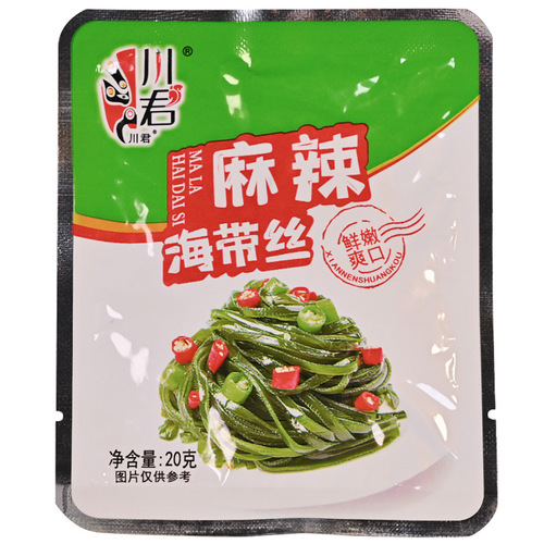 Open and eat seaweed strips spicy and hot seaweed slices side dish Sichuan Jun seaweed strips snack small package whole box wholesale 