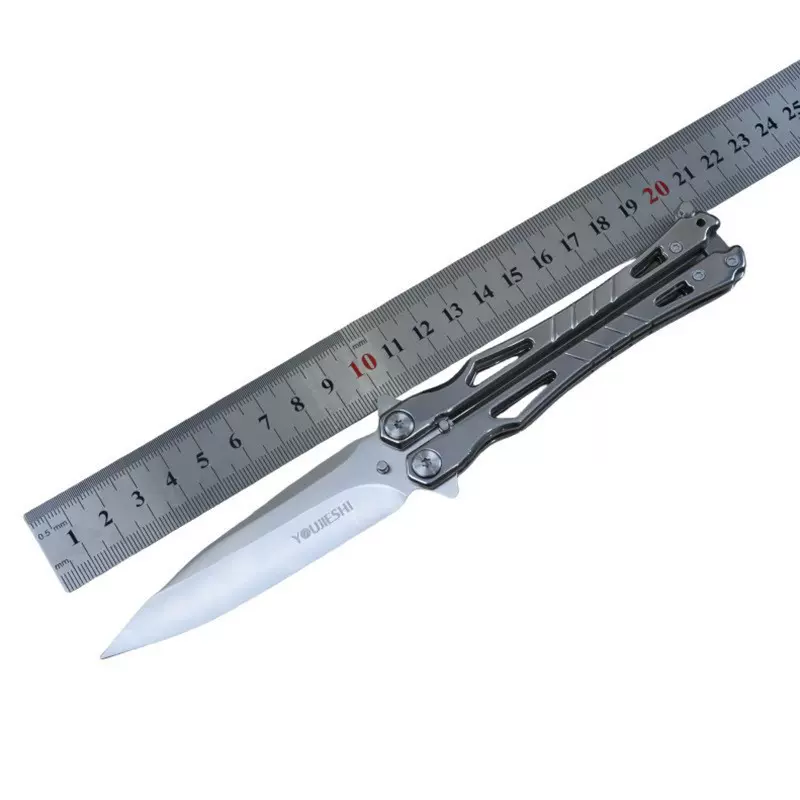 蝴蝶刀新手练习玩具刀户外多功能折叠刀手部训练器全钢刀具不开刃