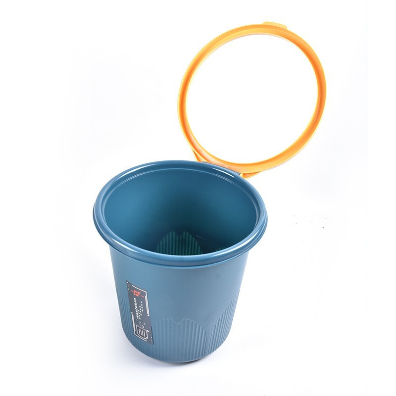 Casa cocina basura puede creativo presión anillo basura puede inodoro basura de plástico de almacenamiento de basura cesta de papel