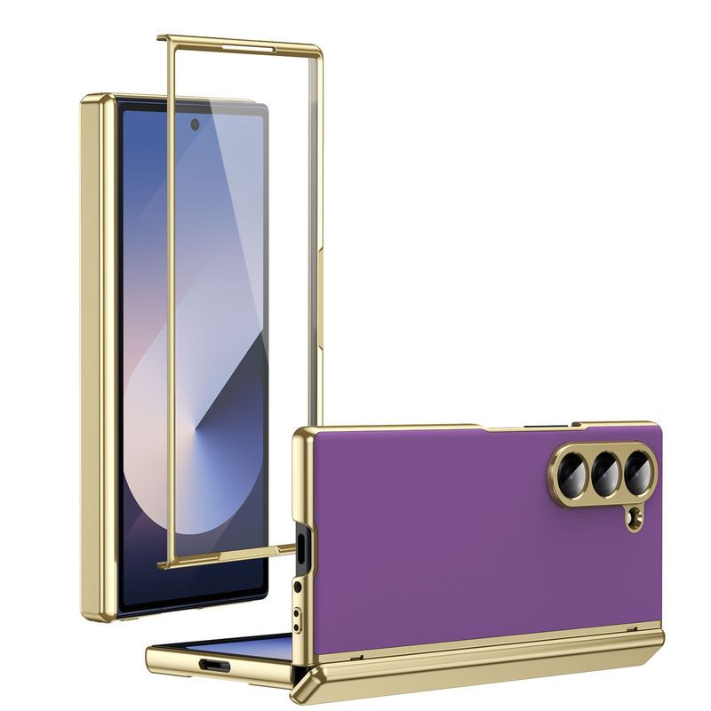 Samsung Z Fold7 携帯電話ケース、マット仕上げバージョン、快適な手触り、電気メッキフリップカバー、Fold6対応|undefined