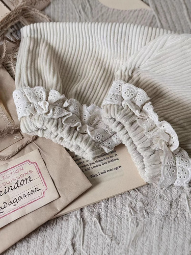 Spring and autumn girls 'trousers, cute lace corduroy cotton leggings, casual sweet girl bloomers