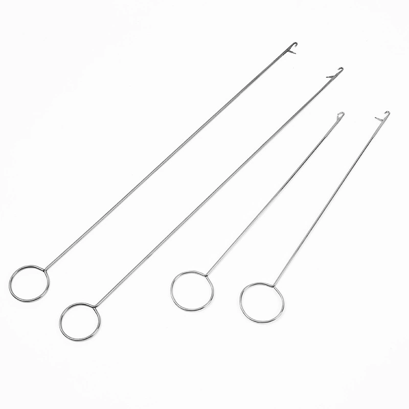 Длинный стальной крючок с длинными и короткими эластными ремешками