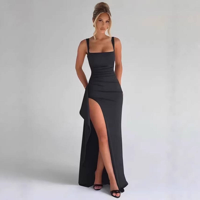 2026 New Spring and Summer Women's Short-Sleeve Long Dress, Foreign Trade Cross-Border Dress, High-End and Elegant