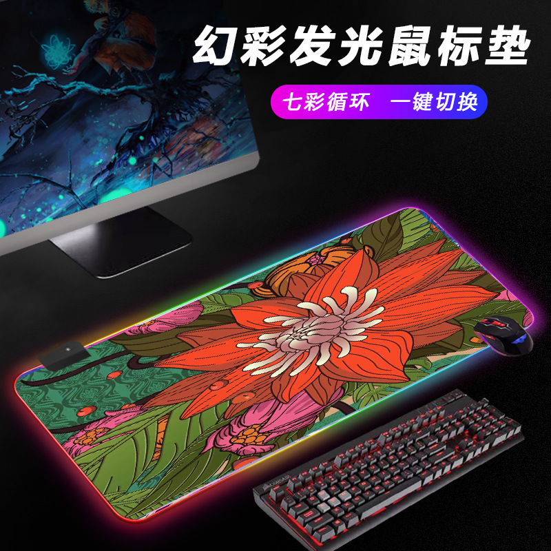 CSGO luminoso RGB mouse pad juego de impresión conjunto dos Simov negro Phantom e-sports Teclado de gran tamaño