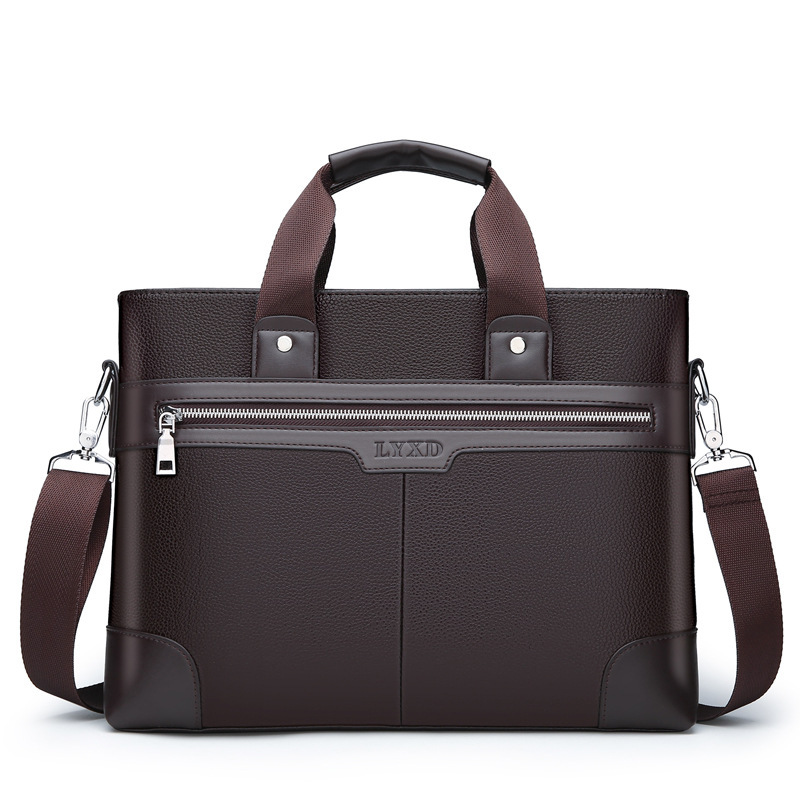 New Men's Business Handbag Simple 14inch Laptop Bag Texture Travel Shoulder Crossbody Briefcase New Men's Business Handbag Simple 14inch Laptop Bag Texture Travel Shoulder Crossbody Briefcase