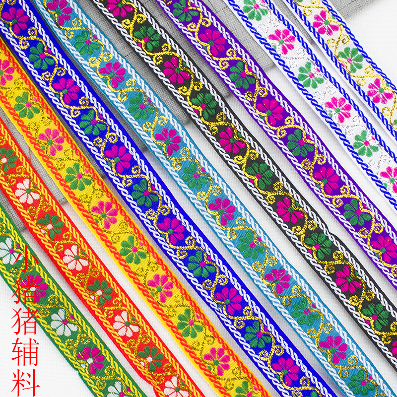 Cinta Jacquard Étnica de 2 cm de Polietileno y Malla Hexagonal para Artesanías