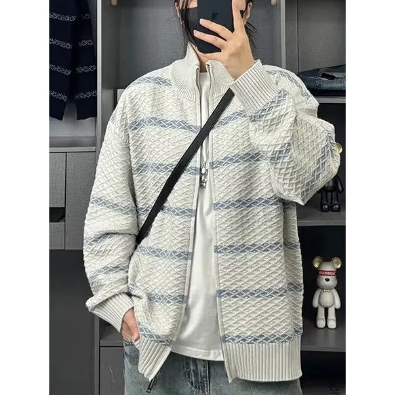 Nuevo estilo japonés otoño-invierno hombre casual universal cuello alto jersey suéter de punto calidad de moda simple moda Harajuku