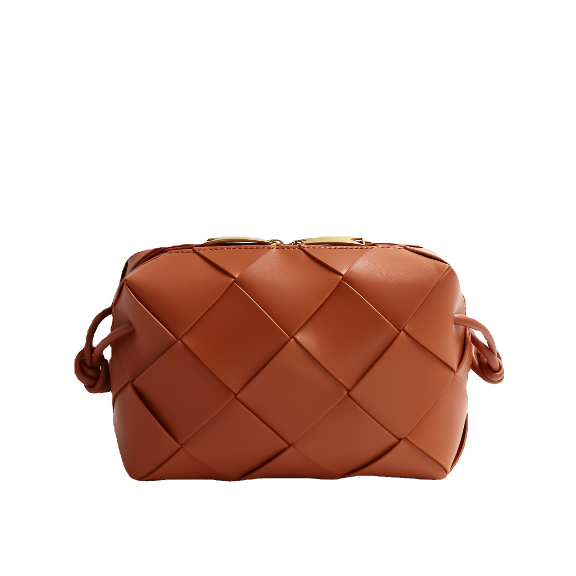 2023 nueva bolsa de mensajero tejida nicho de alta calidad de cuero genuino rombo bolsa de moda todo partido pequeño bolso cuadrado bolsa de hombro para mujeres