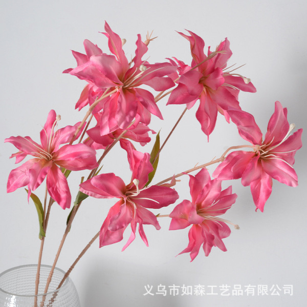 Simulated Flower 3-head Silk Lily Wedding Road Lead Home Living Room…