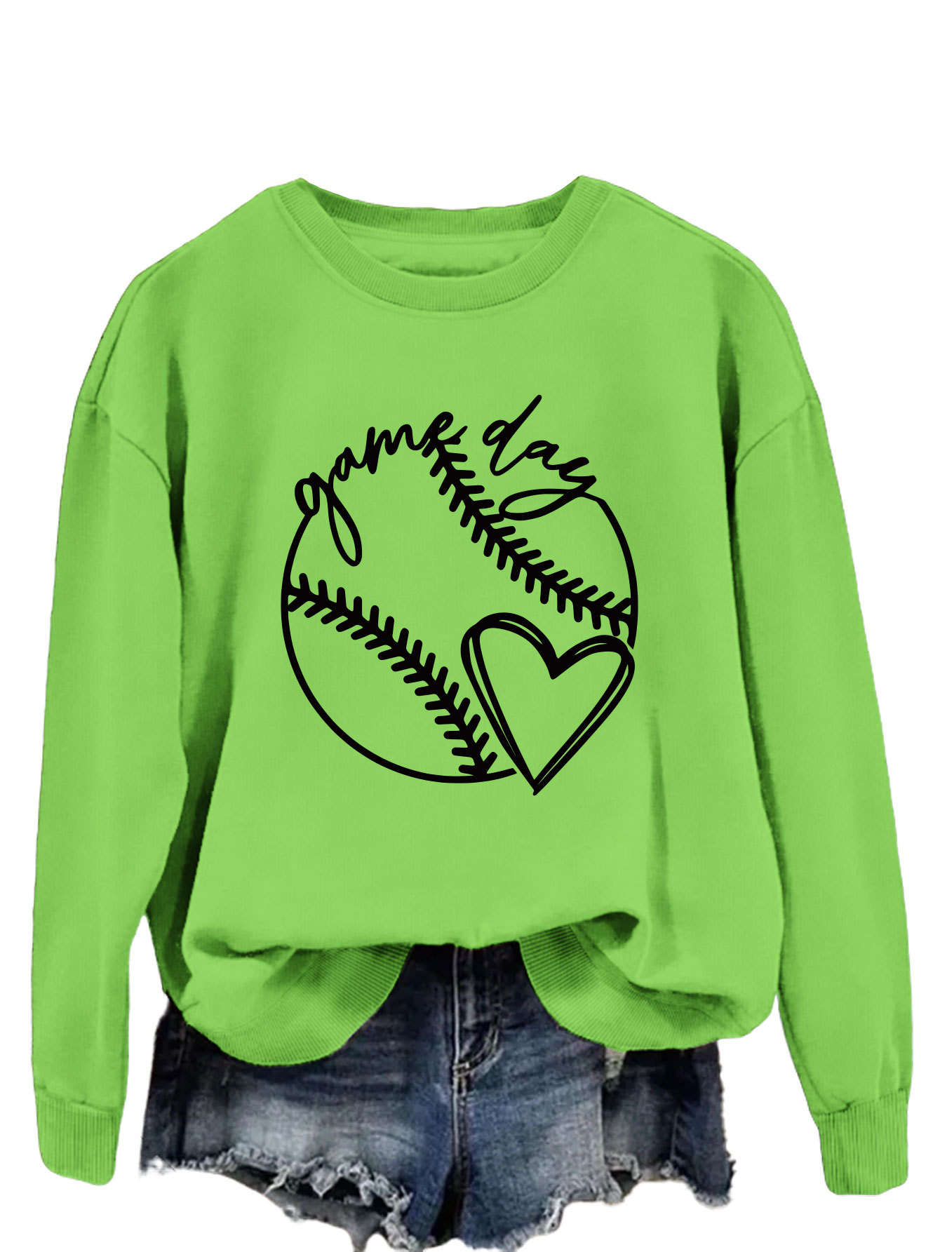 Fluorescent green sweatshirt (black font)