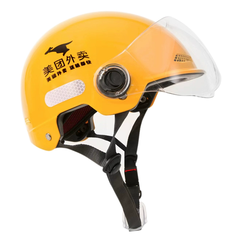 ✅ Meituan Takeaway Helmet Four Seasons Универсальный шлем для электромобиля Дышащая летняя солнцезащитная шляпа для гонщика