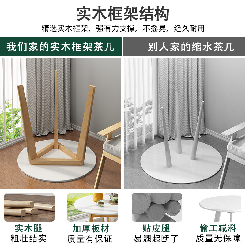 Mesa redonda pequeña para negociar, balcón, mesa de centro de ocio, mesa de recepción, combinación de mesa y silla, mesa de tienda de té con leche de café comercial simple moderna