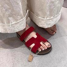 2025夏季新款复古厚底魔术贴凉拖鞋女夏日休闲防滑透气