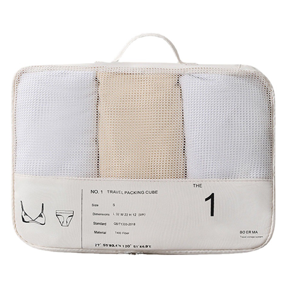 Wholesale 6-Piece Set of Zipper Portable Travel Storage Bags for Clothes, Intimates, Breathable Luggage Storage Bags