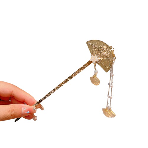 Guzhou Style Flowing Hairpin for Women - High-end, Elegant, Exquisite Hair Accessories, Ancient Chinese Style Hanfu Headpiece with Bell-shaped Hairpin and Orchid Hairpin