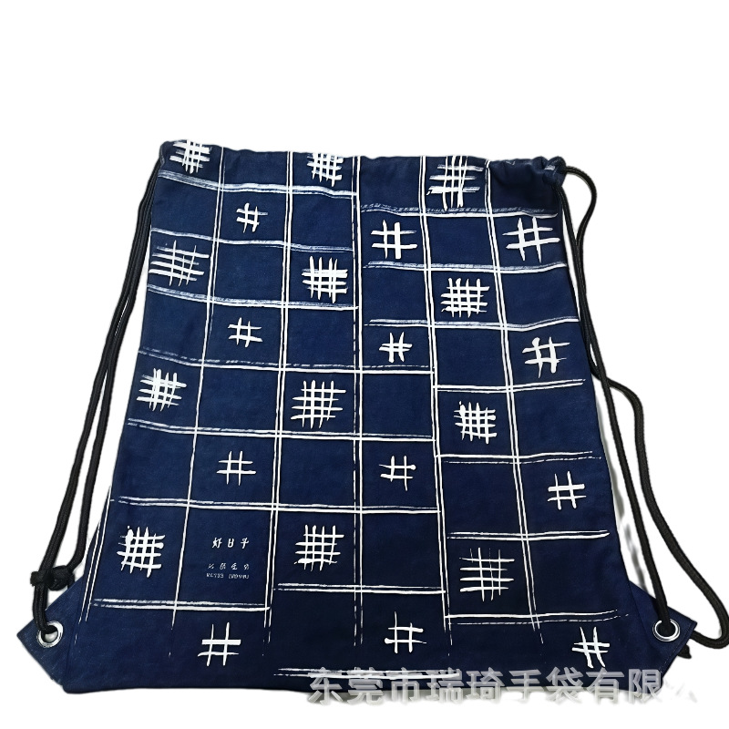 东莞手袋厂供应牛仔布束口袋实用促销礼品束口背包出口 品质保证