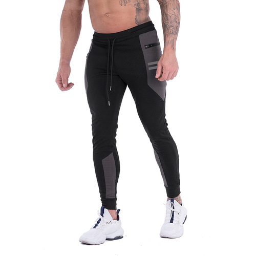  Foreign Trade Sports Pants Men's Quick-Drying Trousers Muscle Fitness Pants Running Reflective Training Squats Slim Fit Small Leg Pants