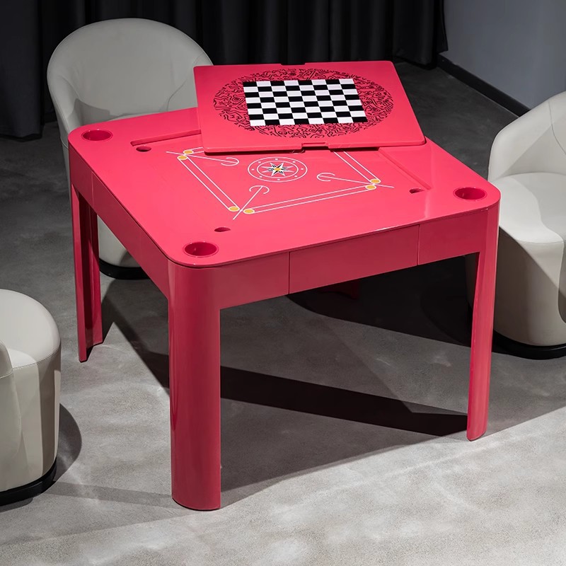 Mesa de mahjong manual de lujo ligero italiano, villa casera, mesa de gorrión de lavado de manos, mesa de ajedrez de póquer rojo de 1 metro