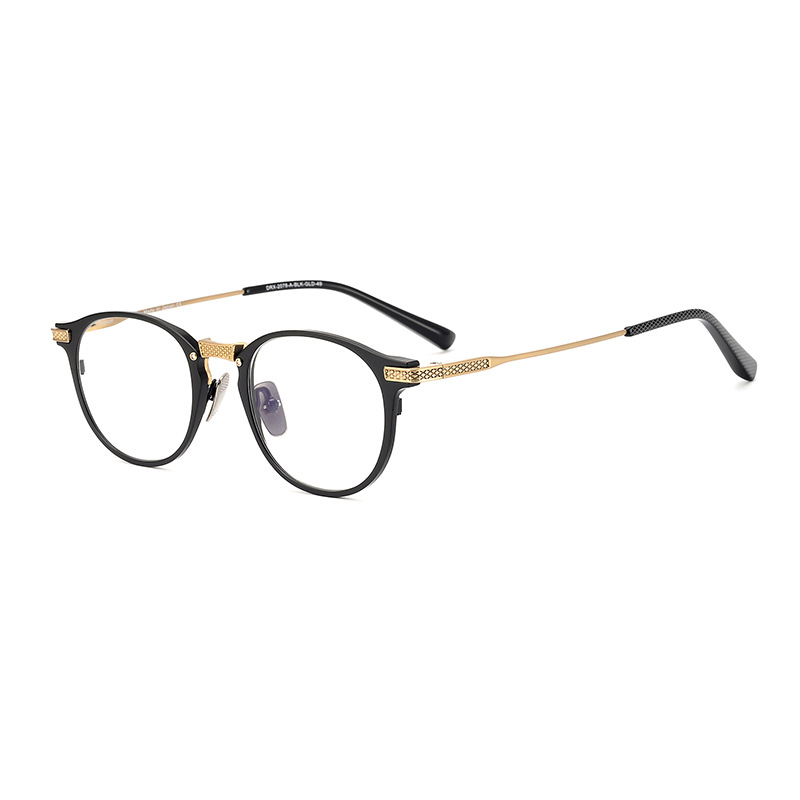 Versatile Minimalist New Pure Titanium Eyeglass Frames, Popular Online, Retro Business Style, Unisex, Round, Ultra-light, Suitable For_voghion.com