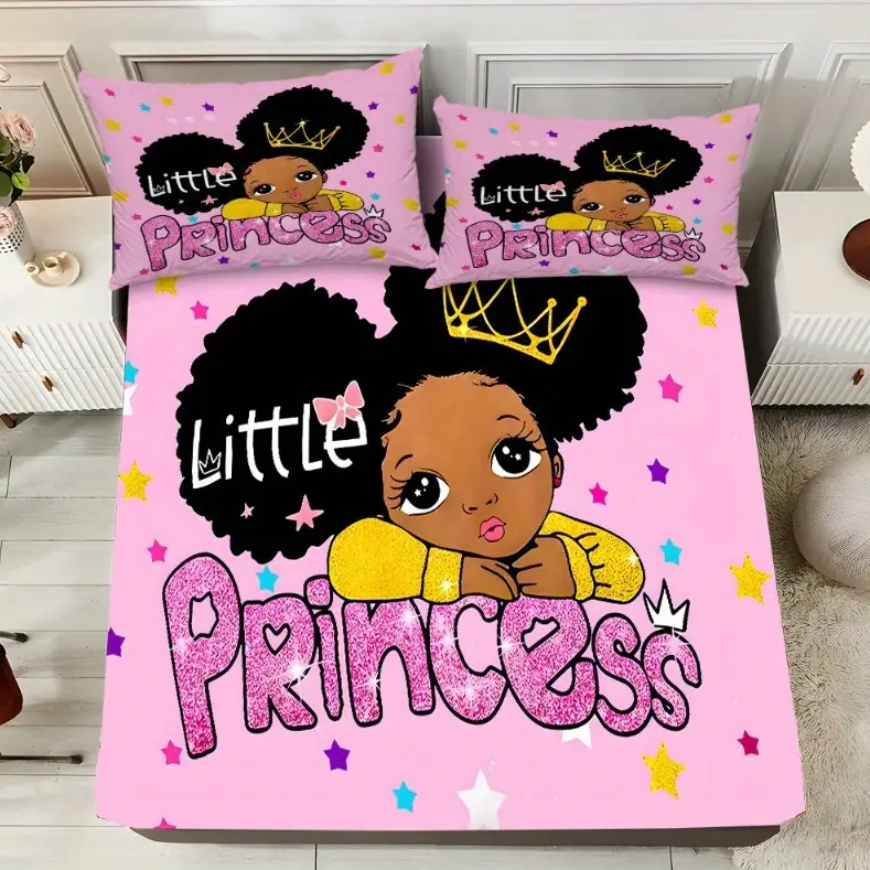 TEMU / JIT transfronterizo tejido doméstico niña sirena patrón 3D impresión digital cama