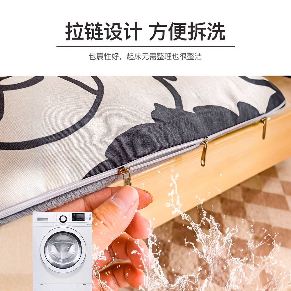 Ropa de cama de dormitorio de estudiantes de algodón más terciopelo 90x190 todo incluido colchón con cremallera funda protectora funda de cama 2023 nuevo estilo