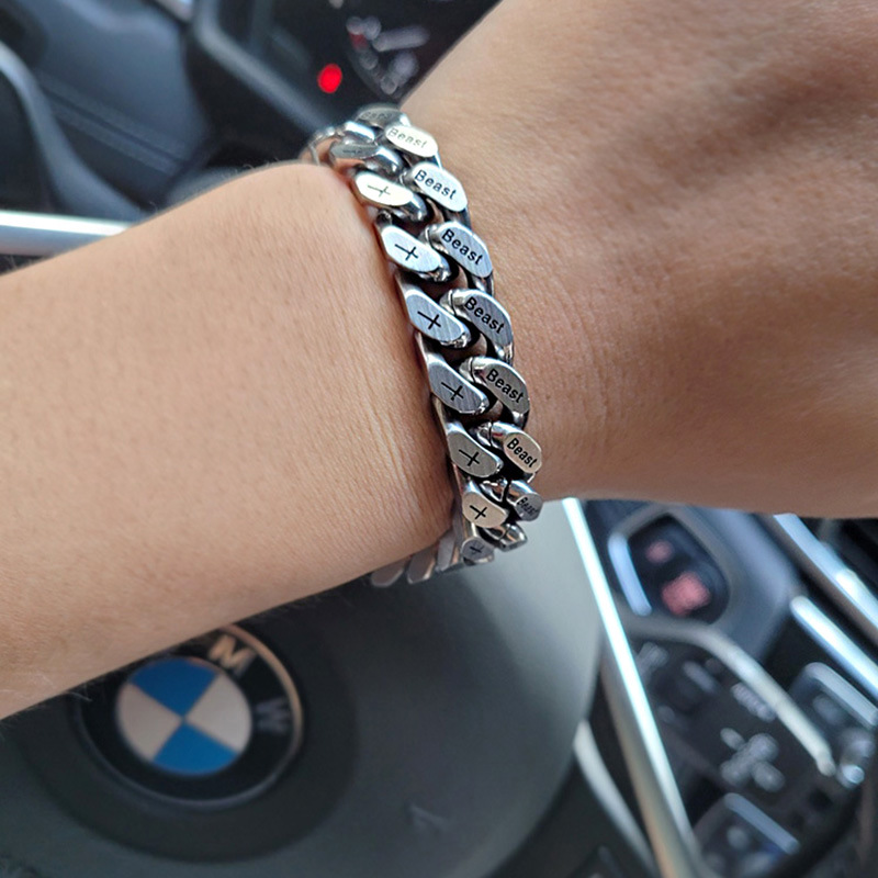 Men's Cuban Link Bracelet Stainless Steel Waterproof Jewellery_voghion.com