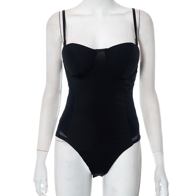 Body aderente con prospettiva in rete con cinturino alla moda e sexy per la primavera da donna_voghion.com