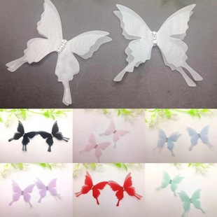 5cm Double Layer Tulle Phoenix Tail Butterfly Lightweight and Diamond Butterfly Pieces Costume Bridal Hair Accessories Material Necklace