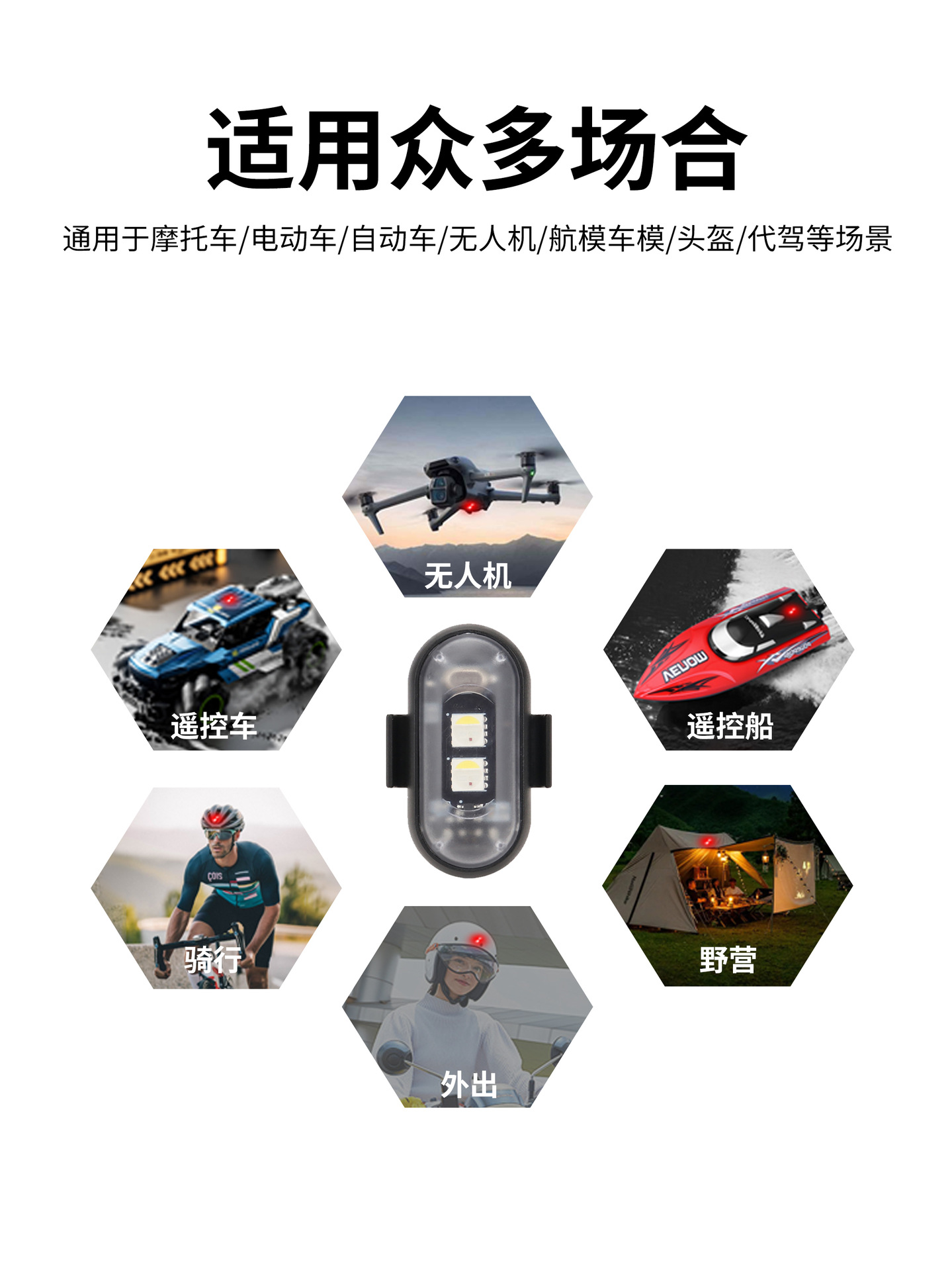 Remote control wireless aircraft lights motorcycle car universal LED colorful flash warning lights drone pilot lights