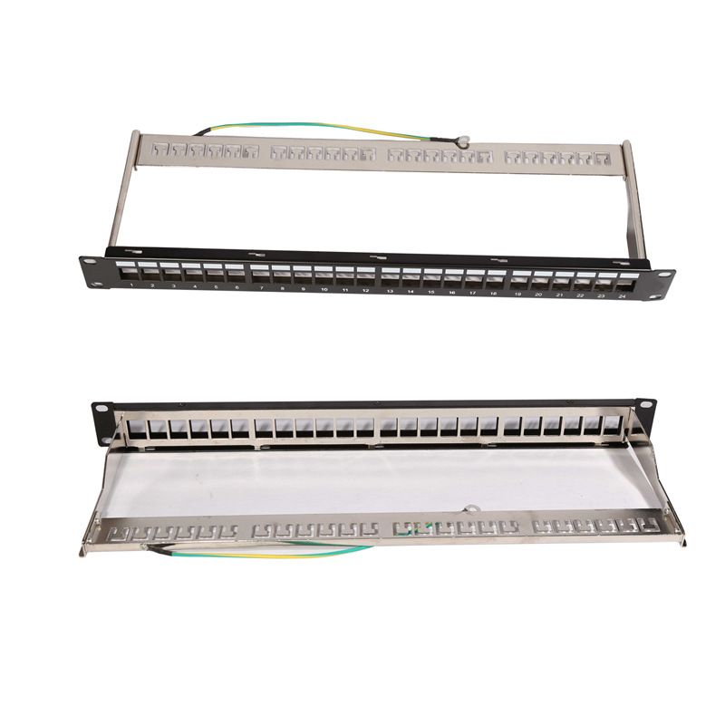 供应24口网络配线架空架 模块式配线架 屏蔽24口配线架空架子