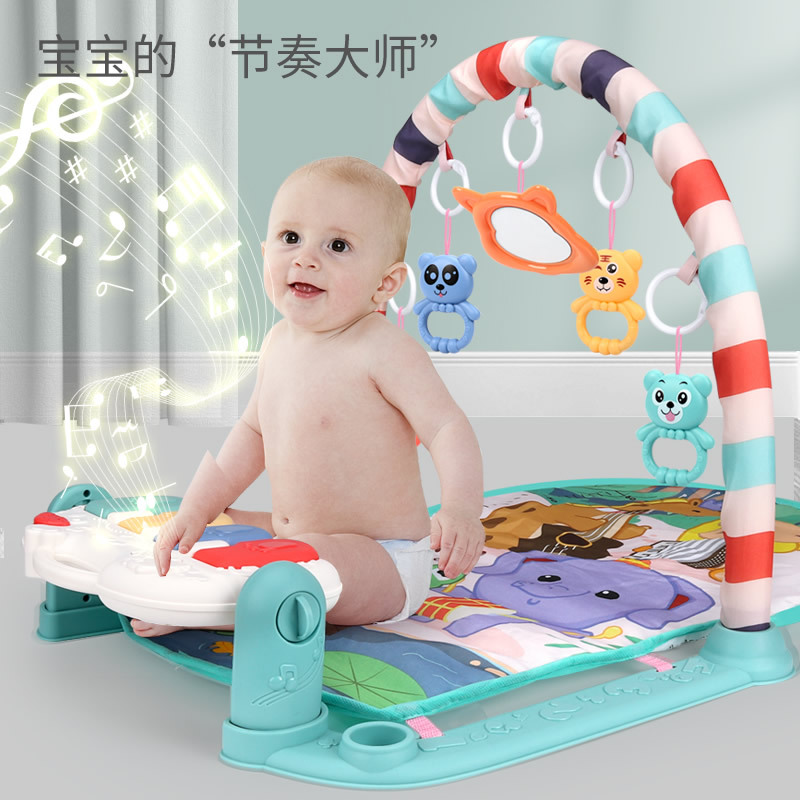 Sudeste de Asia Venta caliente bebé fitness rack recién nacido bebé alfombra multifuncional música pedal piano juguete bebé