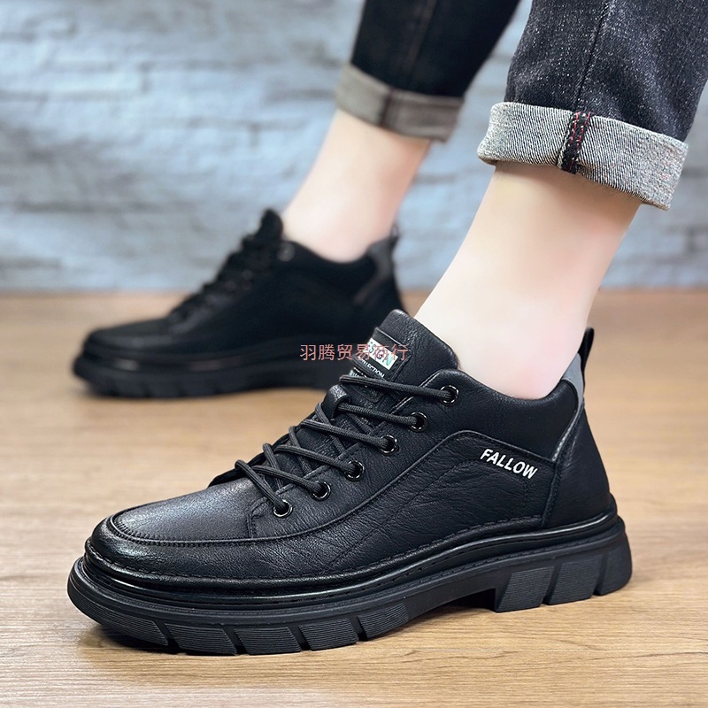 内增高男鞋8CM休闲鞋子男6CM隐形增高鞋冬季加绒保暖棉鞋马丁中帮
