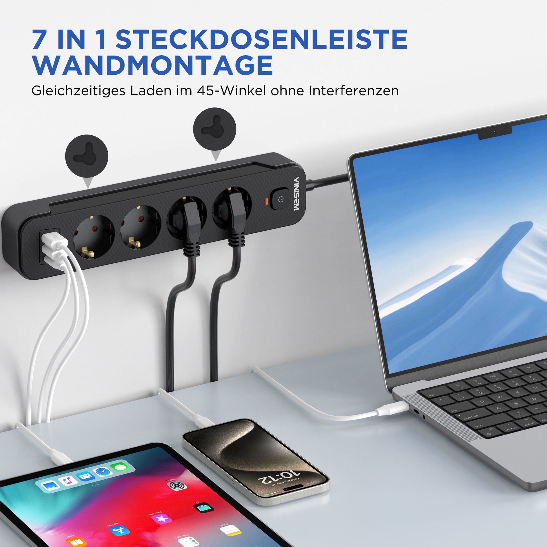 barra larga de una sola fila de 4 orificios con interruptor de línea de conexión