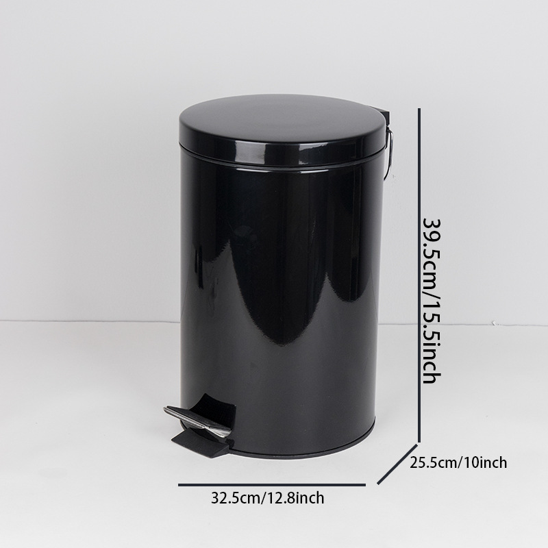 Papelera de pedal de acero inoxidable de estilo europeo para el hogar grande 12L sala de estar oficina hotel con tapa cubo de almacenamiento