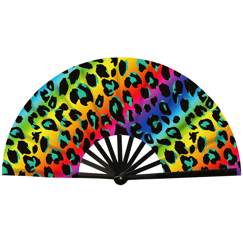 Abanico Plegable de Kung Fu de Plástico, Colorido, para Conciertos y Fiestas