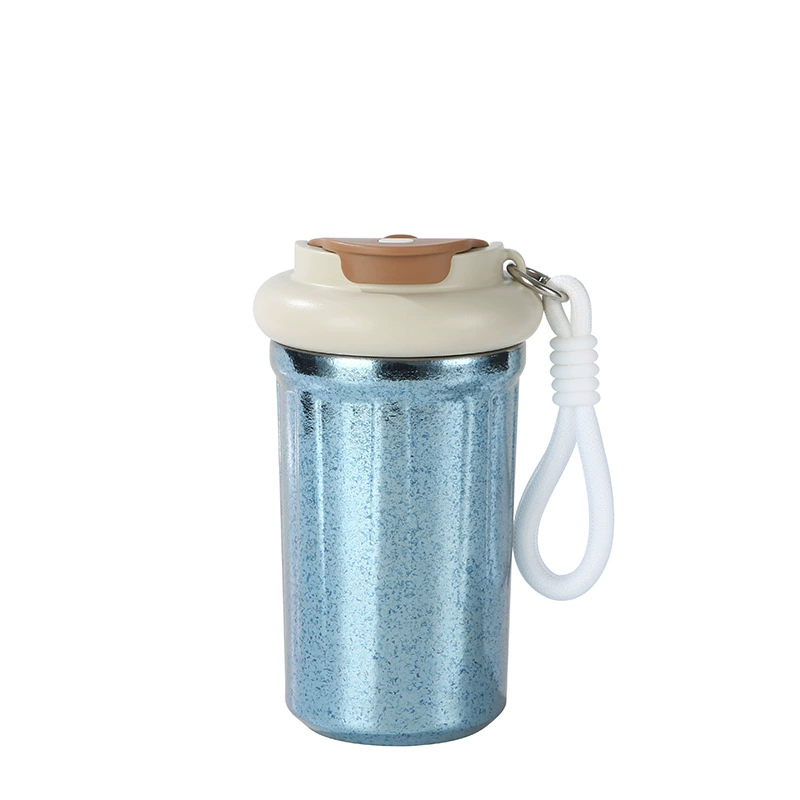 High quality handheld coffee glass, straw for students