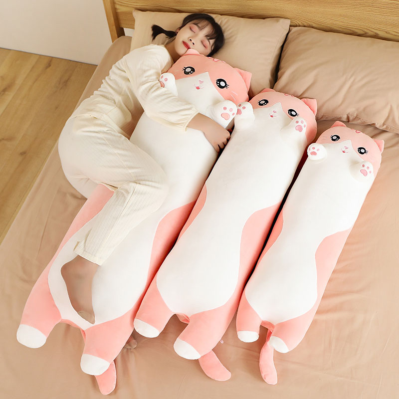 Muñecas de dibujos animados para gatos almohadas largas para niñas en la cama para dormir muñecas de peluche juguetes de peluche regalo para niños image 2