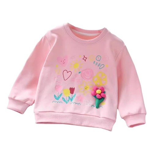 Girl's Sweatshirt Autumn Style Children's Spring and Autumn Season Top for Girls Children's Clothing 2024 New Arrival Pure Cotton Baby Girl Autumn Outfit