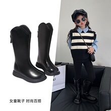 女童靴子2025新款秋冬长靴儿童长筒靴女大童马丁靴高筒靴秋季皮靴