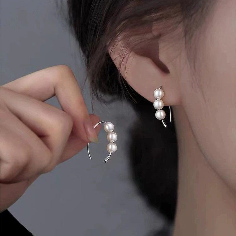 Серьги-крючки Difeng S999 из серебра с жемчугом для женщин, уникальные, с каплевидным узором, новинка лета 2024 года, украшение для ушей