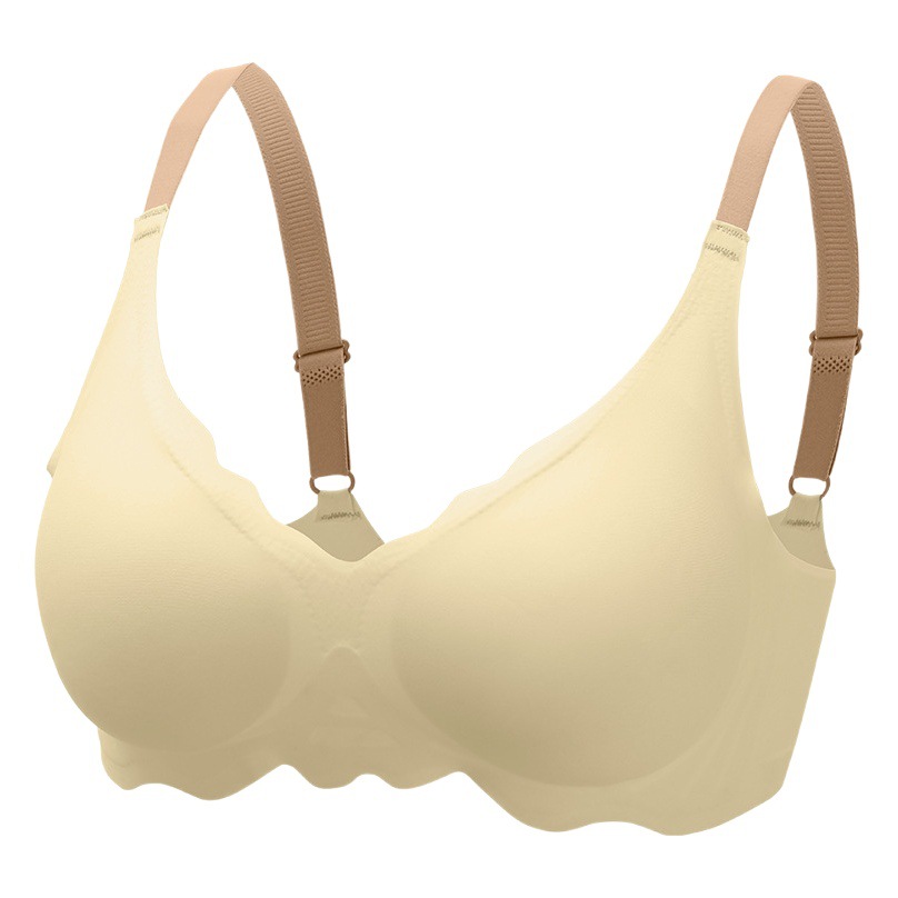 Jelly Strip Seamless Underwear Small Breast Push up Wireless Bra Thin Sports Shockproof Breast Reduction Soft Support Bra