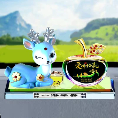 Car ornaments car center Car ornaments - blue-cartoon-deer-color-printing-apple-love-spell-will-win