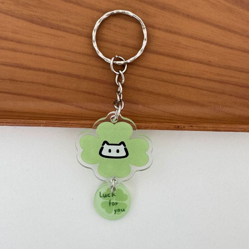 幸運の四つ葉のクローバーペンダントキーホルダーアクリルかわいいバッグスクールバッグ漫画ペンダント親友コレクションギフト|undefined