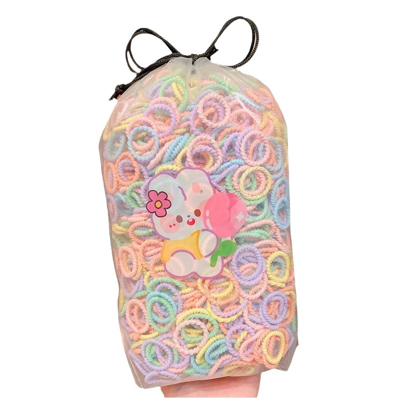 600 piezas de la banda de goma elástica para niños no lastiman el cabello del bebé lazo del pelo del pulgar banda de pelo niña cuerda de pelo