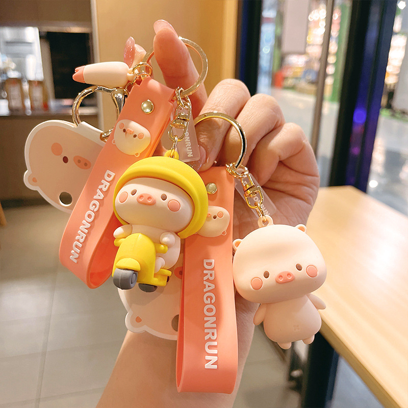 Cartoon Piggy Mengmeng Cute Doll Key Chain Creative Car Keychain Pendant Bag Small Jewelry Keychain