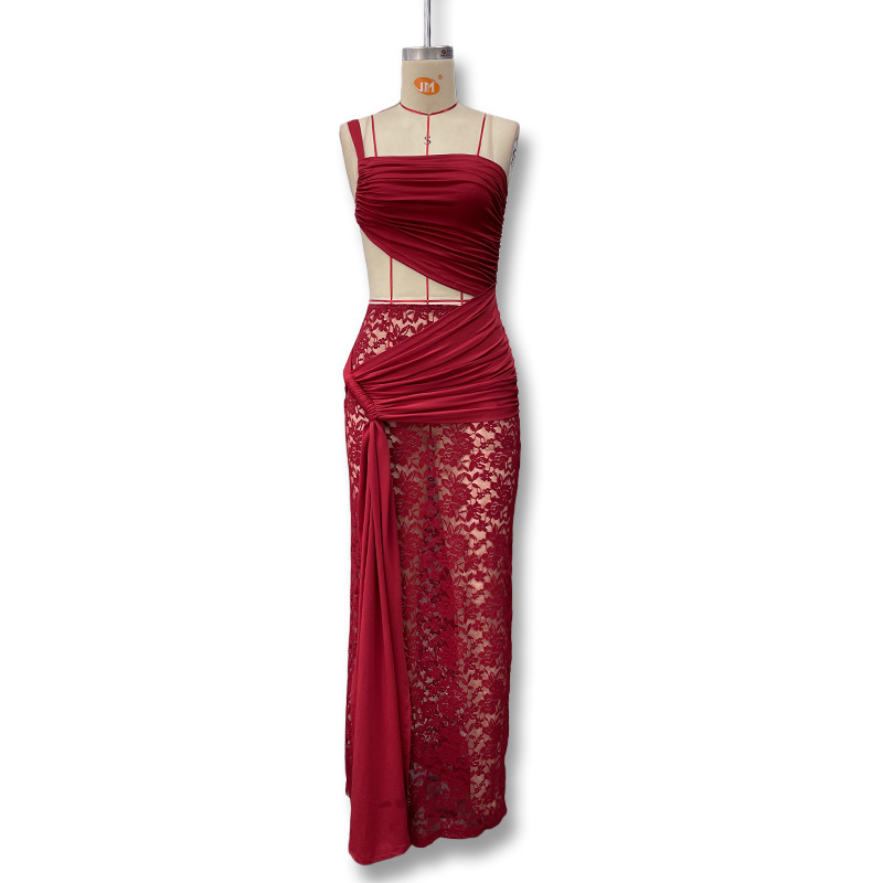 Women's Summer Sexy Backless Hollowed out Strapless Top And Slim Fit Skirt Set Cross Border Wholesale Clothing_ecoleips.com