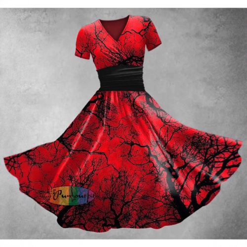 Cross-Border Women's Clothing 25 Years of Experience in Summer Fashion, New Simple Short-Sleeve High-Waisted Long Dress, Available for Wholesale Starting from One Piece, Digital Printing