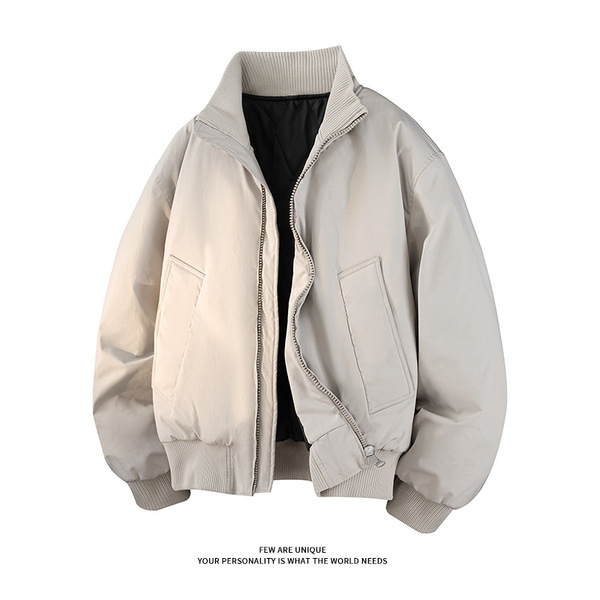 Short men's demi-season down jacket